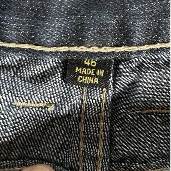 Vintage Y2K Kani Gold Shorts Raw Hem Blue Dark Wash Denim Jean 13" Inseam Sz 46‎ - Picture 6 of 11